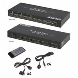 Matrice HDMI 4 vers 4 - 4K/60ips - 18 gbps - EDID - téléco fournie