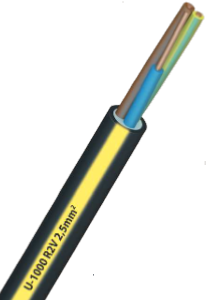 CABLE U 1000 R2V 3G2,5 Liseré JAUNE C100