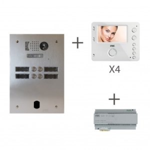 Kit Video Alu 2R 4 Bp 2 Voice Programmé