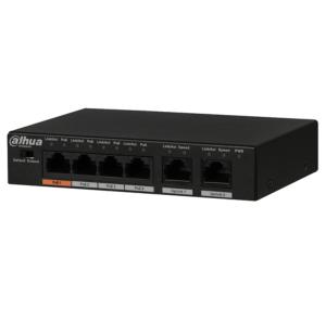 Switch Nombre de ports : 4 PoE + 2 Puissance totale 60 W