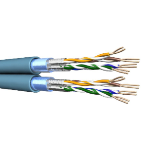 CABLE F/FTP Cat 6A 500Mhz 2x4P LSHZ BLEU Dca T500