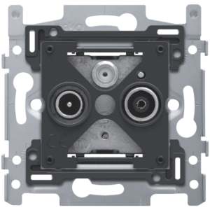 SOCLE 2 CONN. COAXIALES SIMPLES TV/FM ET CONN. SATELLITE, VIS