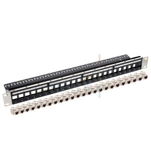 "Panneau 19"" 1U 24 ports Cat6 + 24 SOCTB-6A40"