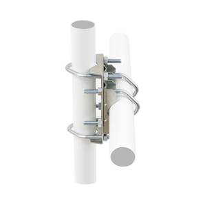 Fixation universelle pour 2 tubes parallèles ou à 90° Ø 25 à 50 Zinc 