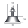 Plot support anti-vibration traversant type 4 (sachet de 4)