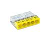 Borne Wago 2273 - 5 x 0,5 à 2,5mm² Transparent / Jaune BOITE DE 100