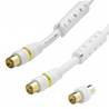 Cordon TV 9.52 mm M/F + adaptateur TV 9.52 mm M/M filtré OR - 2m