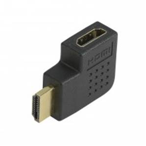 Adaptateur HDMI A coudé à 90° latéral droit - M/F - OR