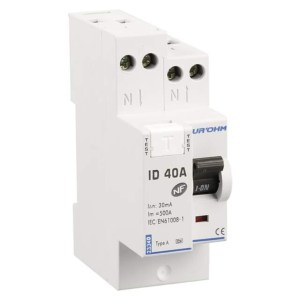 Interrupteur différentiel 40A 1P+N 30mA connexion haut/haut Classe A