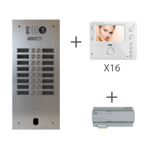 Kit Video Alu 2R 16 Bp 2 Voice Programmé