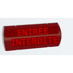 AFFICHE LUMINEUSE ''ENTREE INTERDITE'' 12/24V  OU 48VCC BUZZER