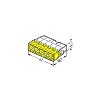 Borne Wago 2273 - 5 x 0,5 à 2,5mm² Transparent / Jaune BOITE DE 100