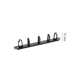 Guide Cordon 19" 1U 5 Anneaux plastique Noir
