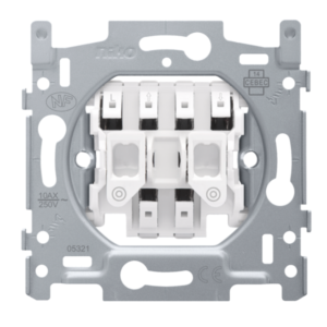 SOCLE BOUTON-POUSS. VOLETS 10A, VERROUILLAGE ÉLECTR., CONN. RAP.