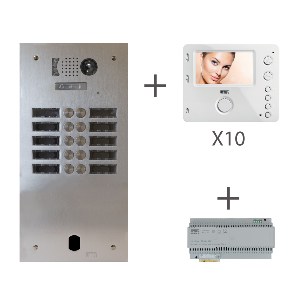 Kit Video Alu 2R 10 Bp 2 Voice Programmé