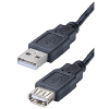 Cordon USB 2.0 - A M/F  noir 1m80