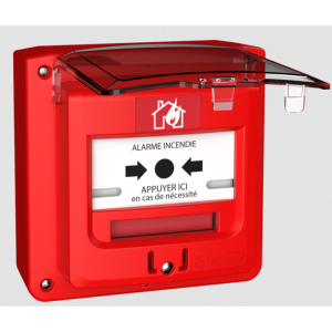 DM étanche 1 contact en saillie ROUGE + CAPOT