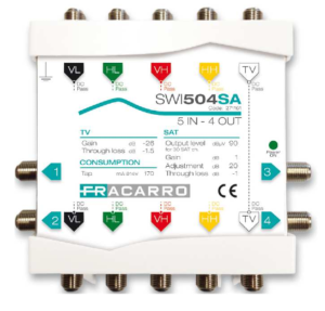 Commutateur Cascadable 5 entrées, Sat actif/terrestre  passif, 8 sor