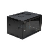 Coffret 19" porte vitrée 15U profondeur 600 noir monté