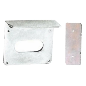 Jeu de plaques à souder fixation serrure sur porte en fer