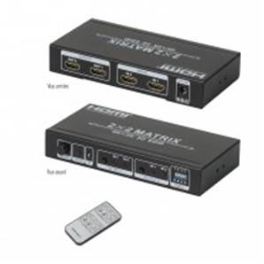 Matrice HDMI 2 vers 2 - 4K/30ips - 10.2 gbps - EDID - téléco fournie