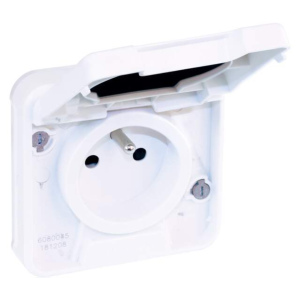 OXXO PC 2P+T BLANC ENCASTRE IP55 