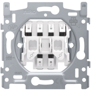 Socle pour interrupteur va-et-vient double, 10 AX/250 Vac, bornes à 