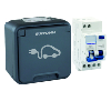 Kit prise de charge 2P+T16A + disjoncteur diff C16 6kA 30mA Type F