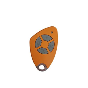 Télécommande 4 canaux bi-technologie Mifare insert inox gravé Orange