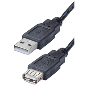 Cordon USB 2.0 - A M/F  noir 1m80