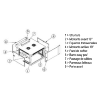 Coffret 19'' 15U porte AV vitrée, Prof. 450mm, noir, monté