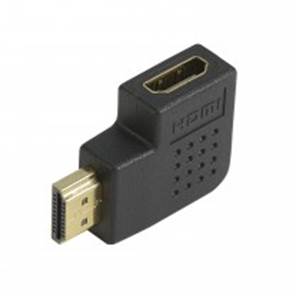 Adaptateur HDMI A coudé à 90° latéral gauche - M/F - OR