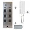 Kit audio préprogrammé, 2VOICE, platine et postes, 2 rangée, 24 bout