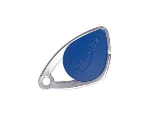 Badge électronique Mifare - insert inox gravé - Bleu (colisage 20)  